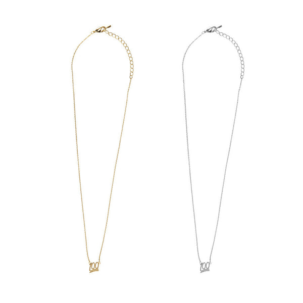 100% Emoji Silver Necklace