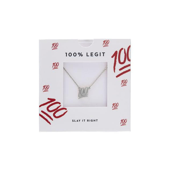 100% Emoji Silver Necklace