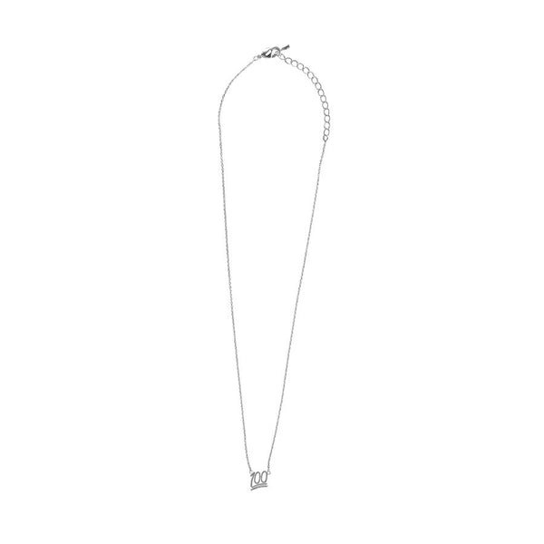 100% Emoji Silver Necklace