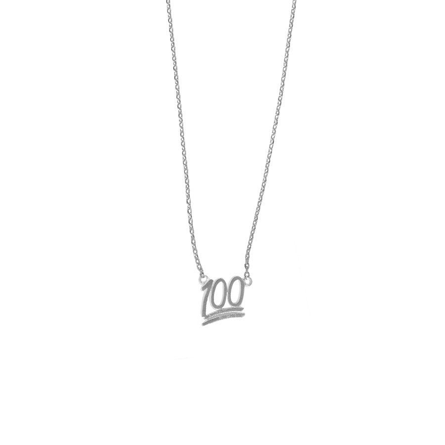 100% Emoji Silver Necklace