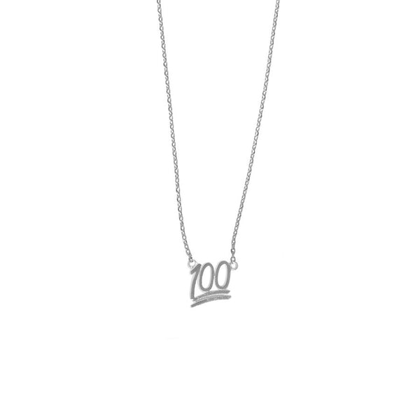 100% Emoji Silver Necklace
