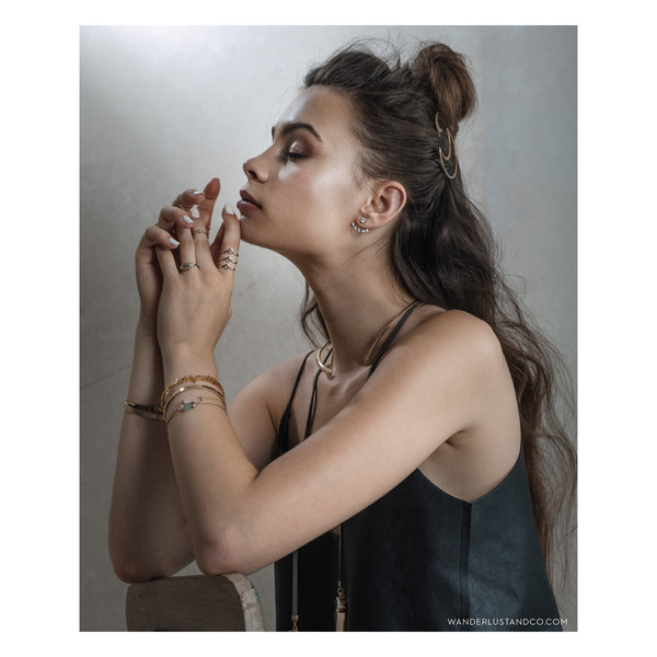 Aria Gold & Blue Bracelet - Wanderlust + Co