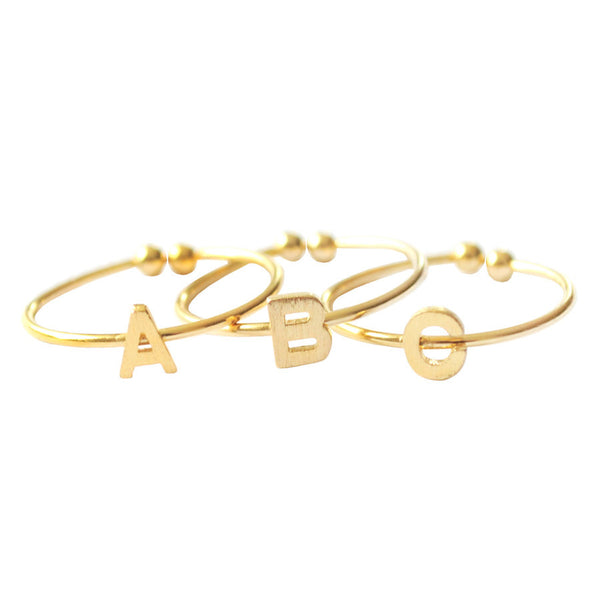 Alphabet Gold Ring - Wanderlust + Co