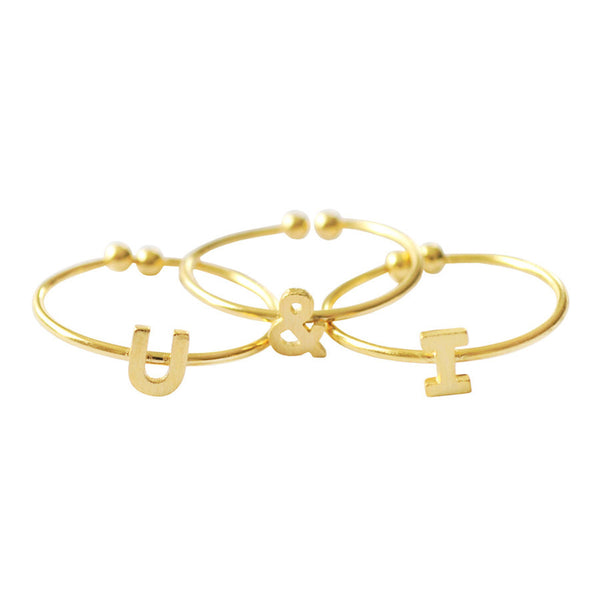 Alphabet Gold Ring - Wanderlust + Co