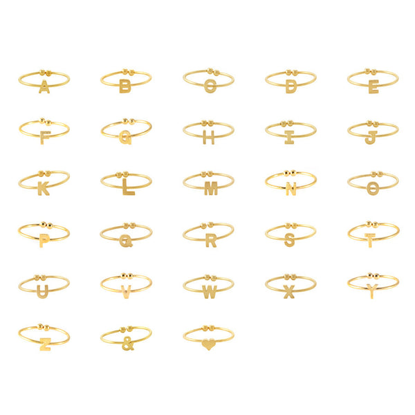 Alphabet Gold Ring - Wanderlust + Co
