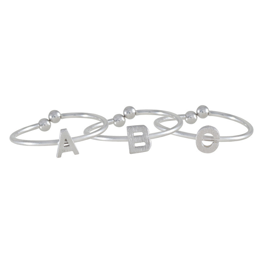 Alphabet Silver Ring - Wanderlust + Co