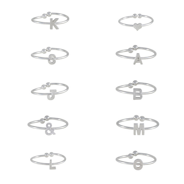 Alphabet Silver Ring - Wanderlust + Co
