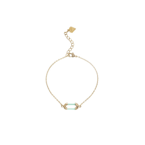 Aria Gold & Mint Bracelet - Wanderlust + Co