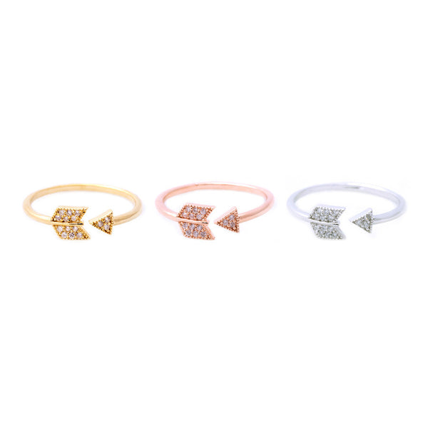 Arrow Crystal Gold Ring