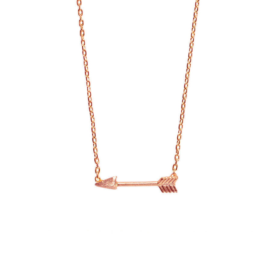 Arrow Rose Gold Necklace - Wanderlust + Co