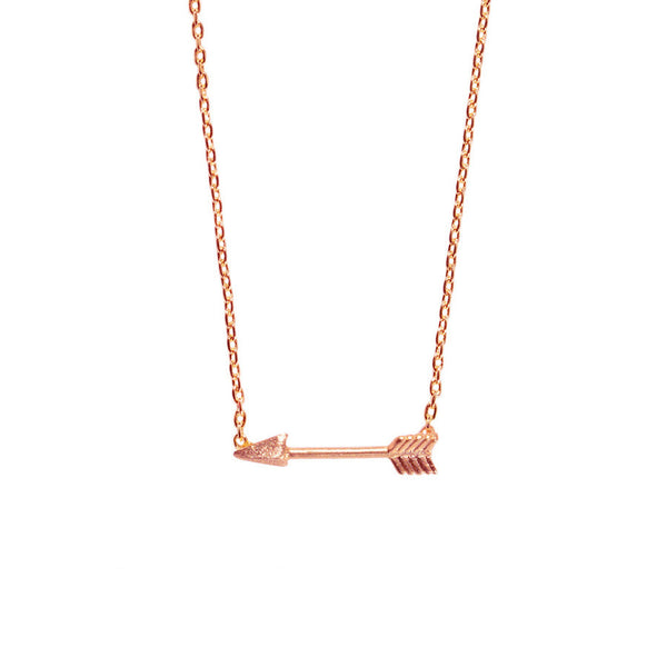Arrow Rose Gold Necklace - Wanderlust + Co